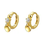 Dangle Hoop Earrings Gemenl Gold Plated Jewelry Small Cartilage Bead Disc Dangle Drop Huggie Hoop Earrings