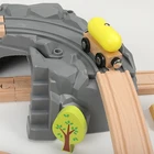Wholesale Early Educational Wooden Train Toy Rockery Track Railway Set