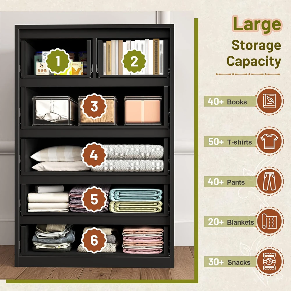 product 6 drawer dresser for bedroom tall black chest of drawers for bedroom hallway modern bedroom furniture-8