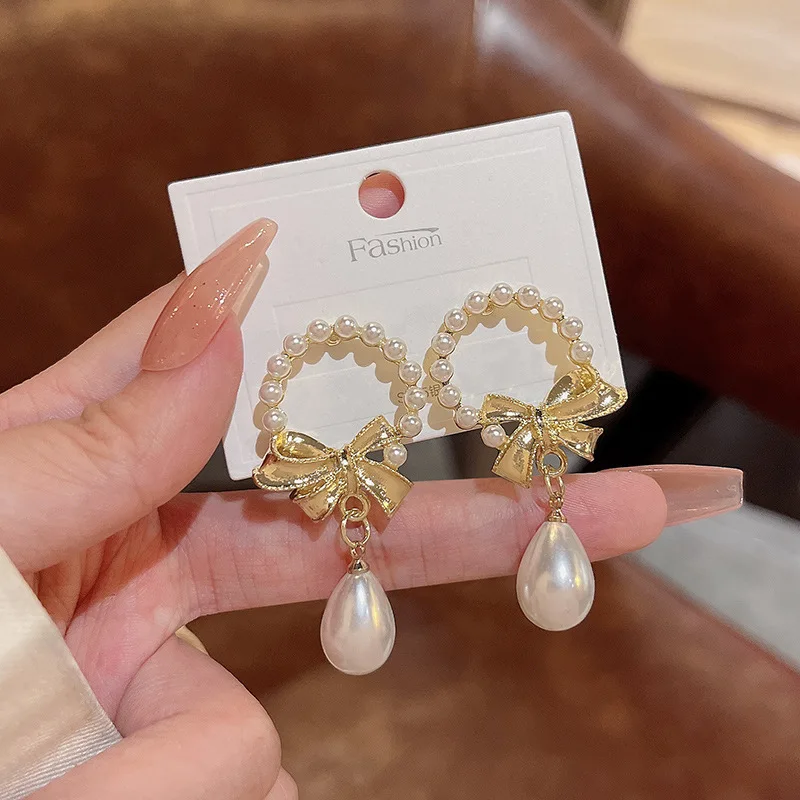 delicate Butterfly pearl earrings women 2022 year new trend cute super fairy sense of luxury earrings