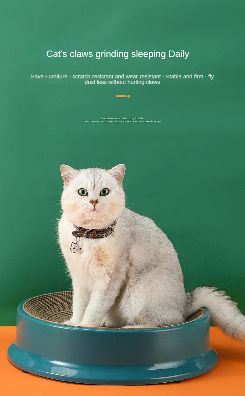 Round replaceable corrugated cat scratch board overview