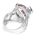Hot Sale New Pattern Ring Inlaid Rainbow Diamond Princess 925 Silver Plating Be Engaged Rings