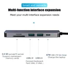Usb 6-in-1 Aluminum Alloy Type-C 3.0 Ports SD/TF Adapter Hub With PD USB 3.0 HD-MI Electronics Accessories