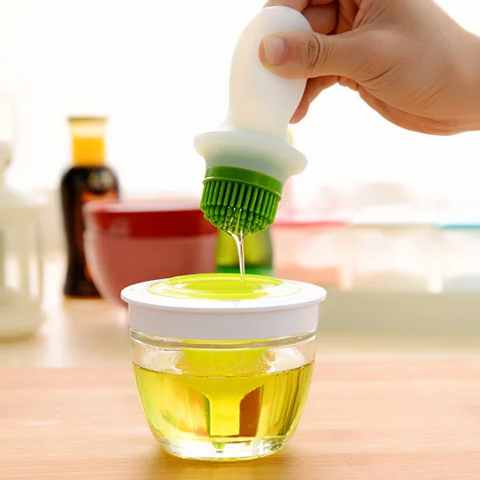 BBQ Korean Style Silicone Food Grade Oil Brush & Bottle Set with Glass Pot for Outdoor Barbecue and Kitchen Use supplier