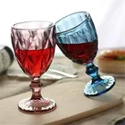 Goblet Glass Drinking Western Drinking Embossed Wedding Gifts Colored 8oz 10oz Colored Goblet Wine Glass