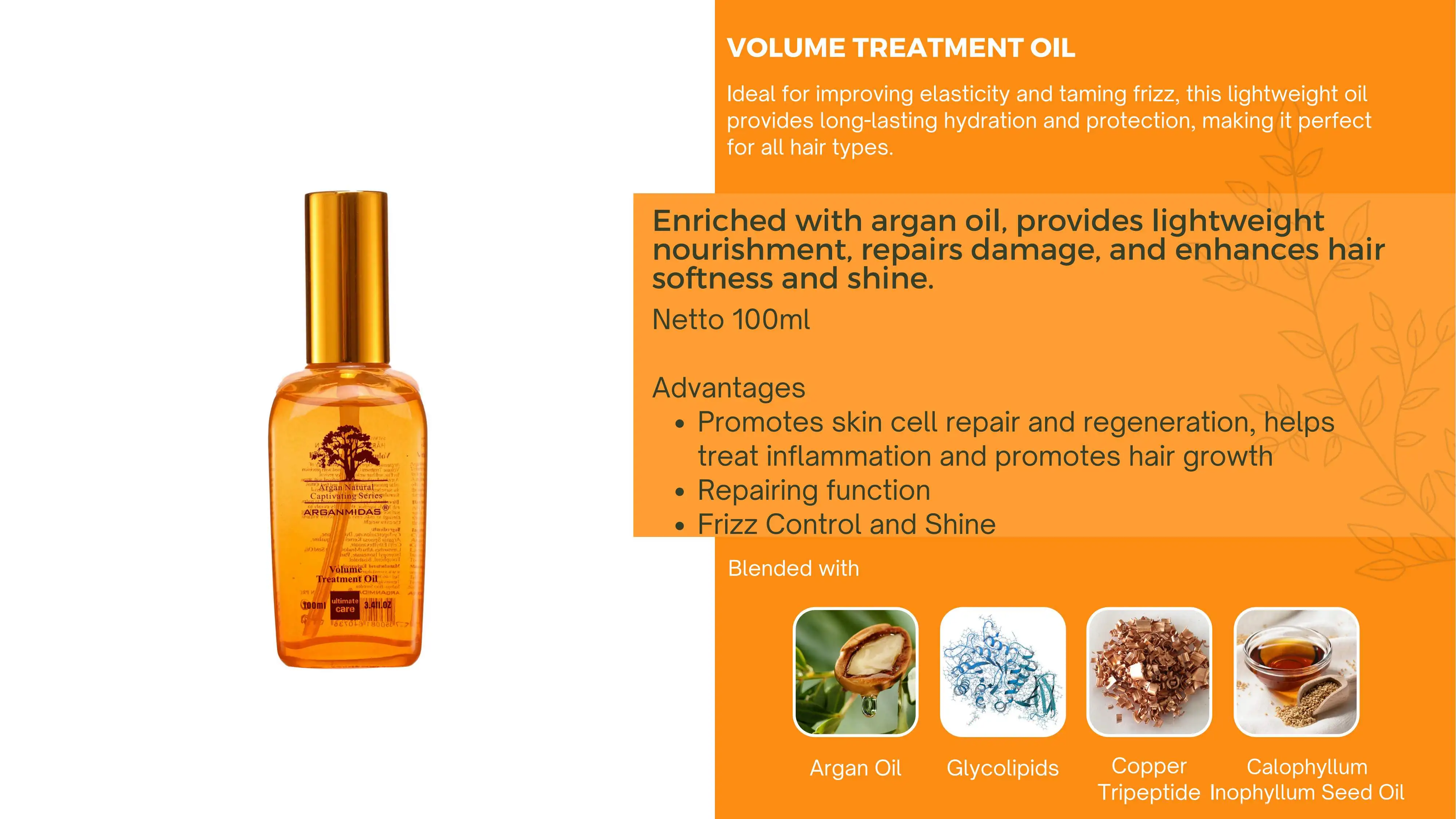 Organic volumizing hair oil