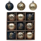 Christmas Tree Ornament Tree Ornament EAGLEGIFTS Amazon Top Sale 60mm 9pcs Black And Gold Christmas Tree Ornament