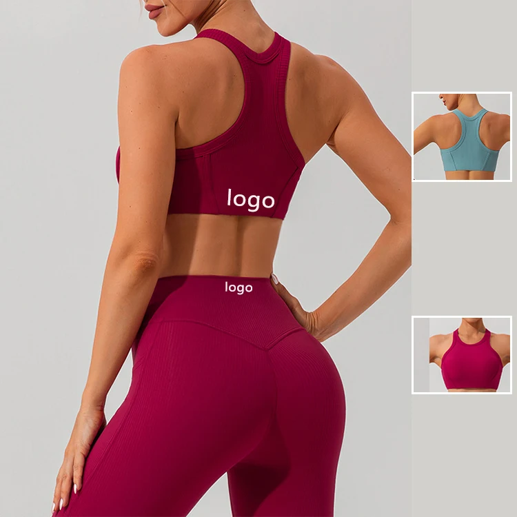 Yoga Sports Bra Threaded Yoga Bra Quick Dry Fitness Sports Underwear Women'S Fitness Yoga Wear Tops