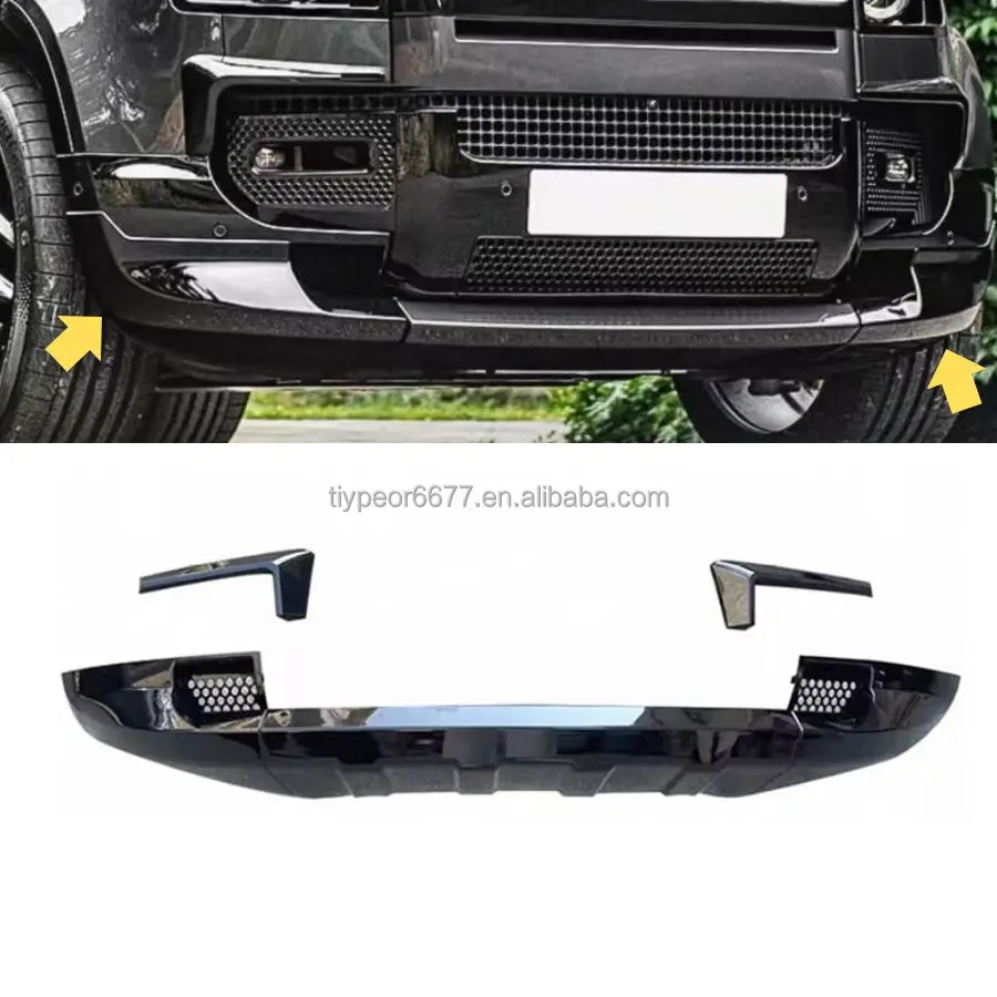 product tiypeor front lip splitters for land rover defender 110 90 2020 2025 auto bumper diffuser plastic body kit protector-3