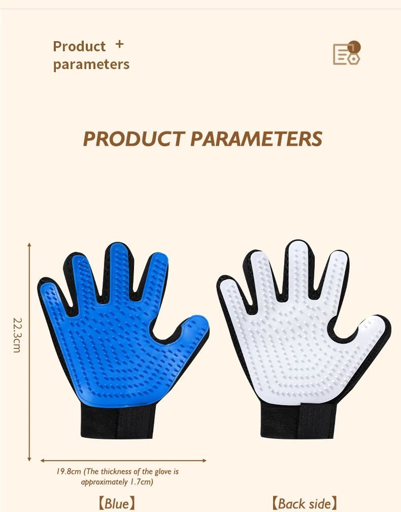 Hot Sale Pet Grooming Gloves for Cats Dogs Hair Removal and Cleaning Reusable Massage Spray Gloves Pet Products manufacture