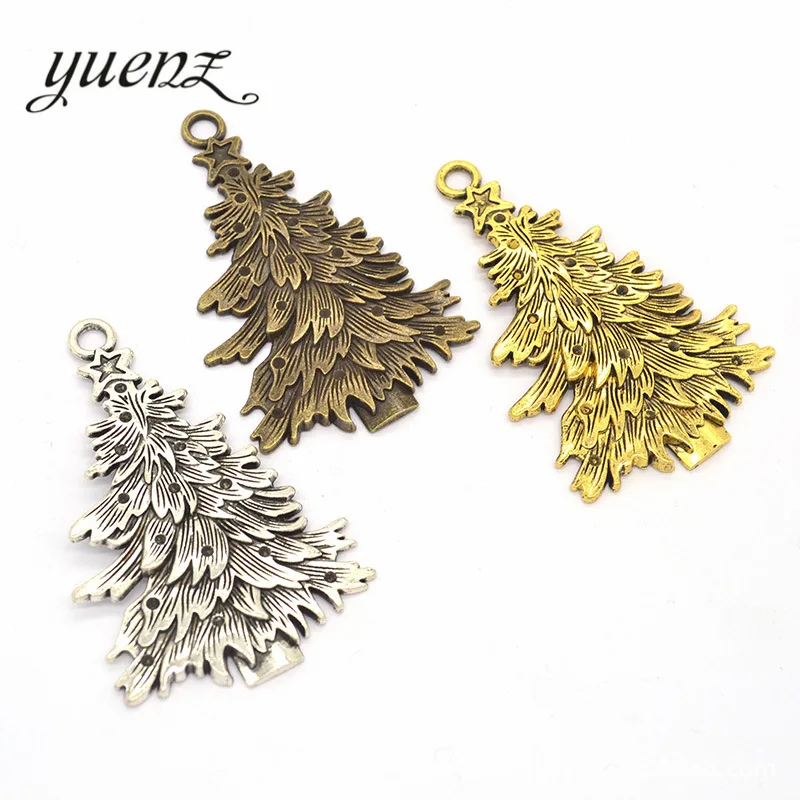 YuenZ 3 Colors Antique silver color alloy Metal tree Charms for Jewelry Making Diy Handmade Jewelry 68*43mm Q205
