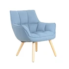 Chairs Blue Fabric Home Hotel Office Leisure Chairs Wood Legs High Quality Natural Cheap