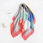 Pattern Scarf Designer Latest Design Young Girls Accessories Hair Bandage Pattern Satin Scarf Square