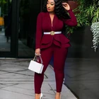 Ladies Suit Latest Elegant Flounces Air Layer Office Ladies Suit Uniform Sexy Casual For Women