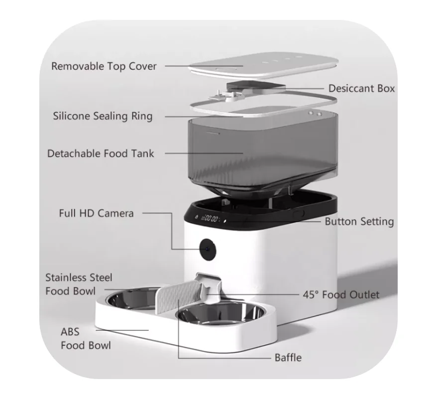 Bowls Automatic Feeders & Drinker Cats Food Feeder Dog Microchip Auto