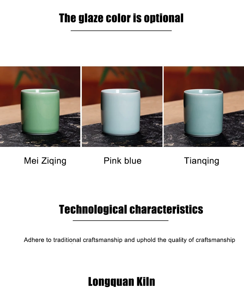 product factory wholesale longquan celadon ice cracked porcelain kung fu single tea set classic design ceramic tasting cup889-9