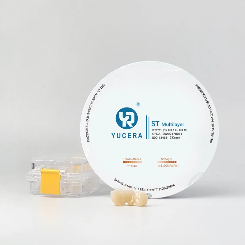 YUCERA ST Multilayer Yucera Pre Sintered Zirconia Dental Ceramic Materials Multilayer With 16 Colors