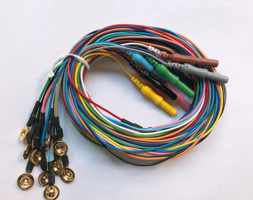 product cup electrode eeg cable chloride copper electrode cord eeg electrode648-12