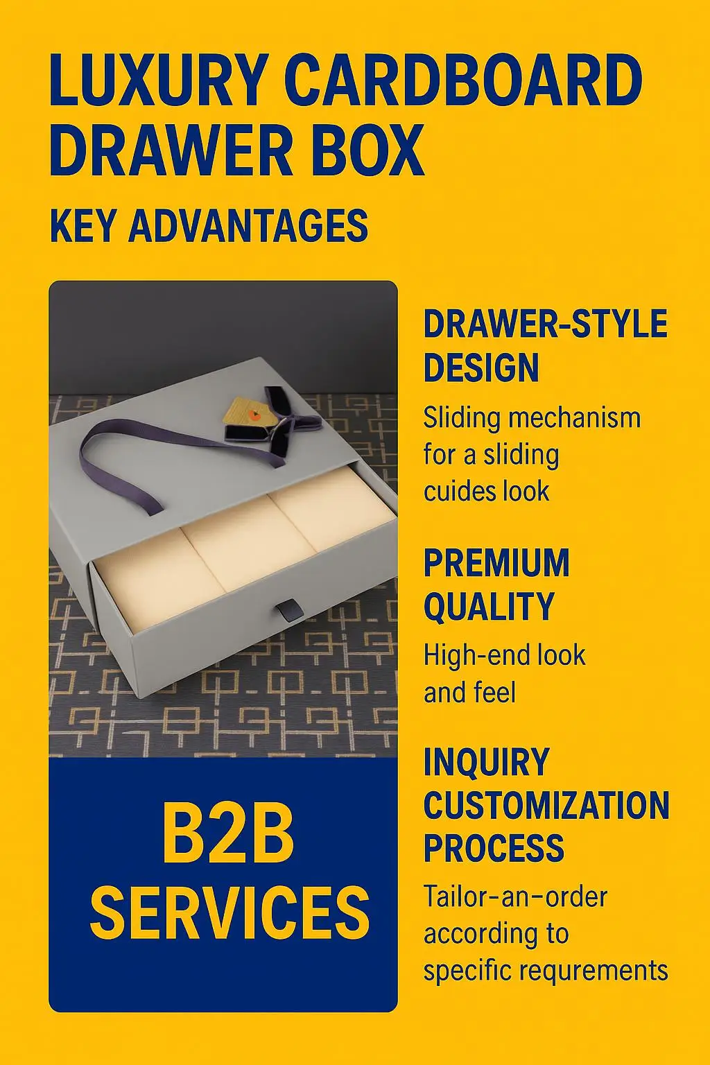 Luxury Rigid Cardboard Drawer Gift Box with Ribbon Pull Custom-Made Matte Finish Embossed for Clothing Shoe Packaging Candle Use - detail 8