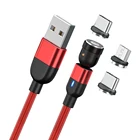 Premium Quality 18W 3A 1M 540 Degree Rotation Universal USB 3 In 1 Magnetic Charging Cables