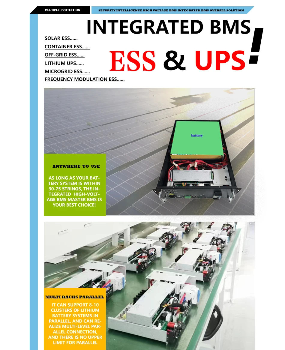 166.4V 52S 100A Battery Management System with Master-Slave Integrated Design for LiFePO4 Battery Packs and 3-Year Warranty