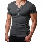 T-shirt V Neck Shirts Tshirt Men Summer Men's T-Shirt Slim Casual Simple Short Sleeve V Neck T Shirts Men