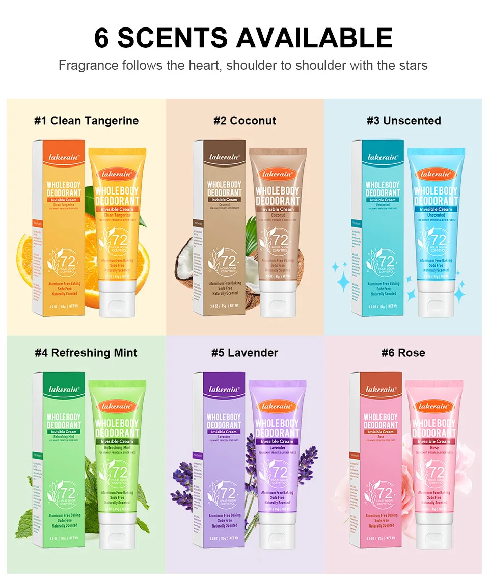 Body Deodorant 72 Hours Cream Body Deodorant, Fruit Fragrance Deodorant