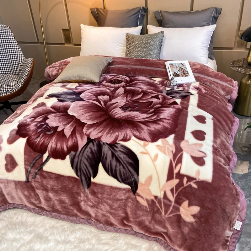 polyester raschel blanket printed blanket warm blanket