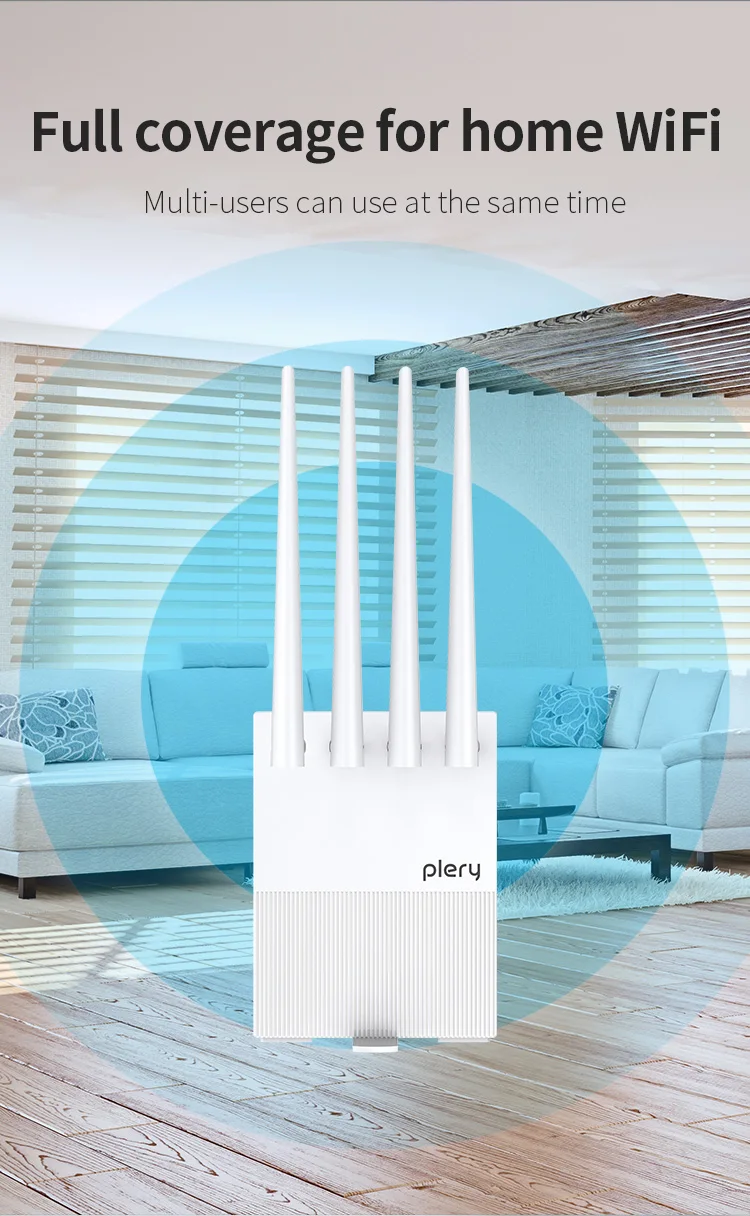 Customization Router Outdoor Mobile Wireless Rooter Wifi 4G Lte 300M High Gain 4G Lte Router for Plery R623