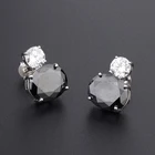 Black Earrings Multi-color Optional 925 Sterling Sliver Obsidian Black Agate Bling Trendy Earrings