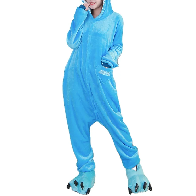 blue fuzzy onesie