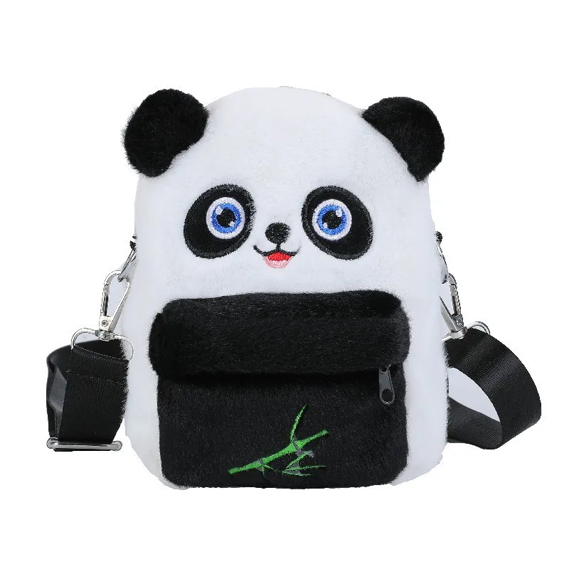 Cartoon cute plush panda mini backpack multi-purpose women's handbag children's bag shoulder cross body bag