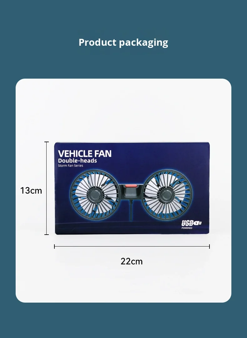 Car Seat Cooling Fan, Portable, 12V, USB, Plastic - detail 20