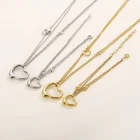 Jewelry 2021 Charming Qings Stainless Steel Gold Silver Jewelry Set Heart Minimalist Necklace For Women