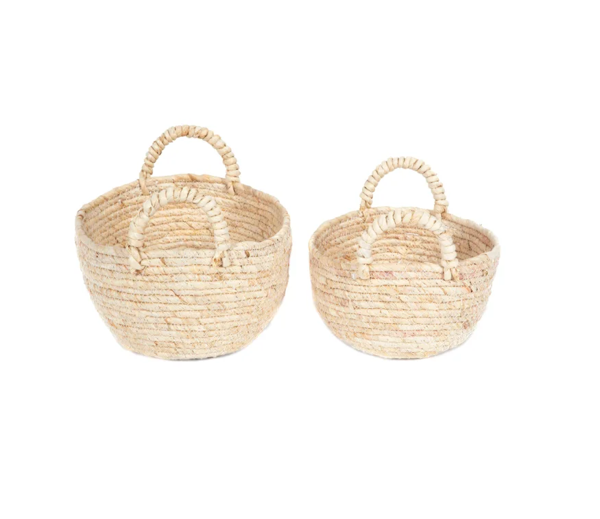 Handwoven maize Wicker Baskets for Storage  Organization and Kids