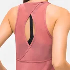 Top Tanks Women's Hollow Out Yoga Top Cutout Back Yoga Top Mesh Patchwork Workout Tanks For Women