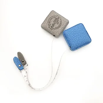 Wholesale colorful ribbon mini sewing cloth tailor custom body tape measure grain leather PU square measuring tape