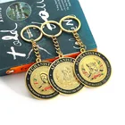 Die Coin Custom Die Casting Round Keychain Gold Embossed Coin Keyring