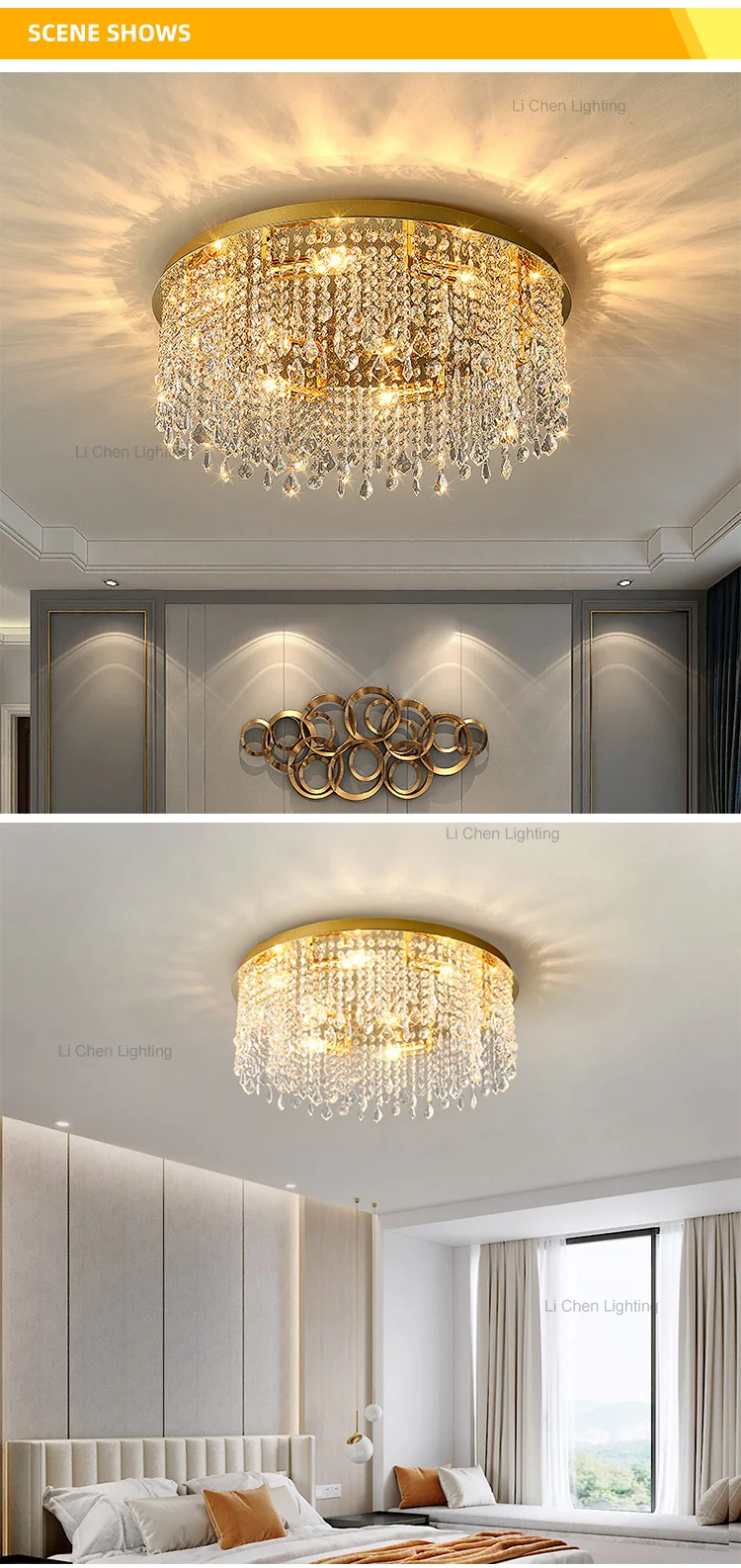 c0041 new design indoor decoration living room dining room modern led crystal ceiling lamp-4
