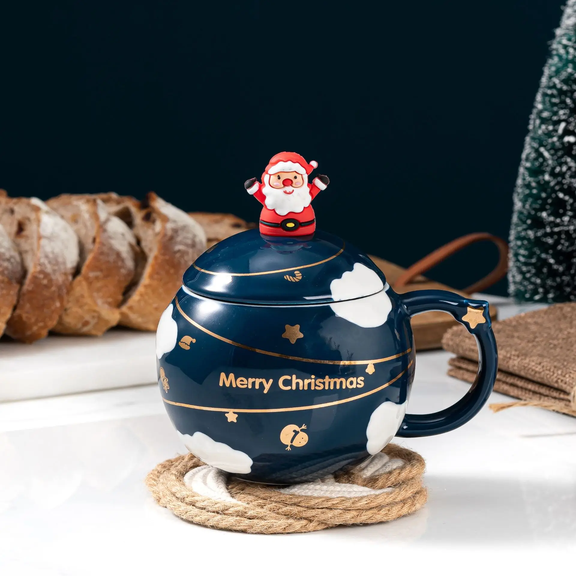 420ml christmas gift wholesale tea cup ceramic 3d porcelain china tea coffee mug