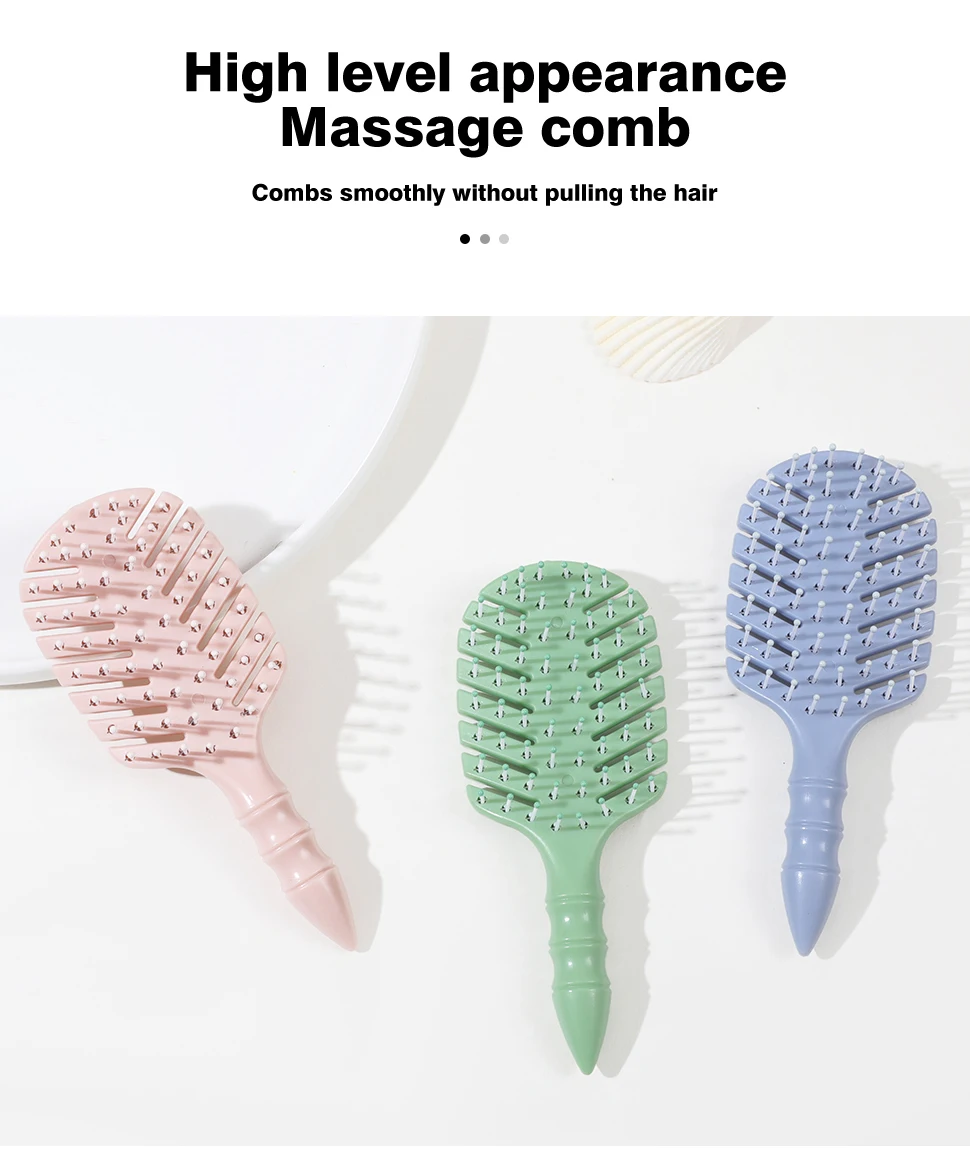 Portable Anti-Tangle Hair Comb for Kids with Dense Hair Eco-Friendly Soft Plastic Brush Nylon Paddle with Vent Feature manufacture