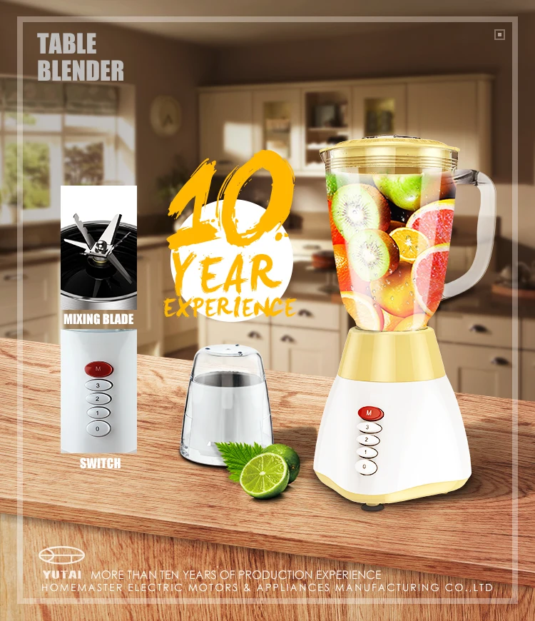 Venta caliente 400W 2 en 1 1.5L Tarro de vidrio de plástico 2 velocidades Licuadora eléctrica Licuadora Licuadora Licuadora de alimentos