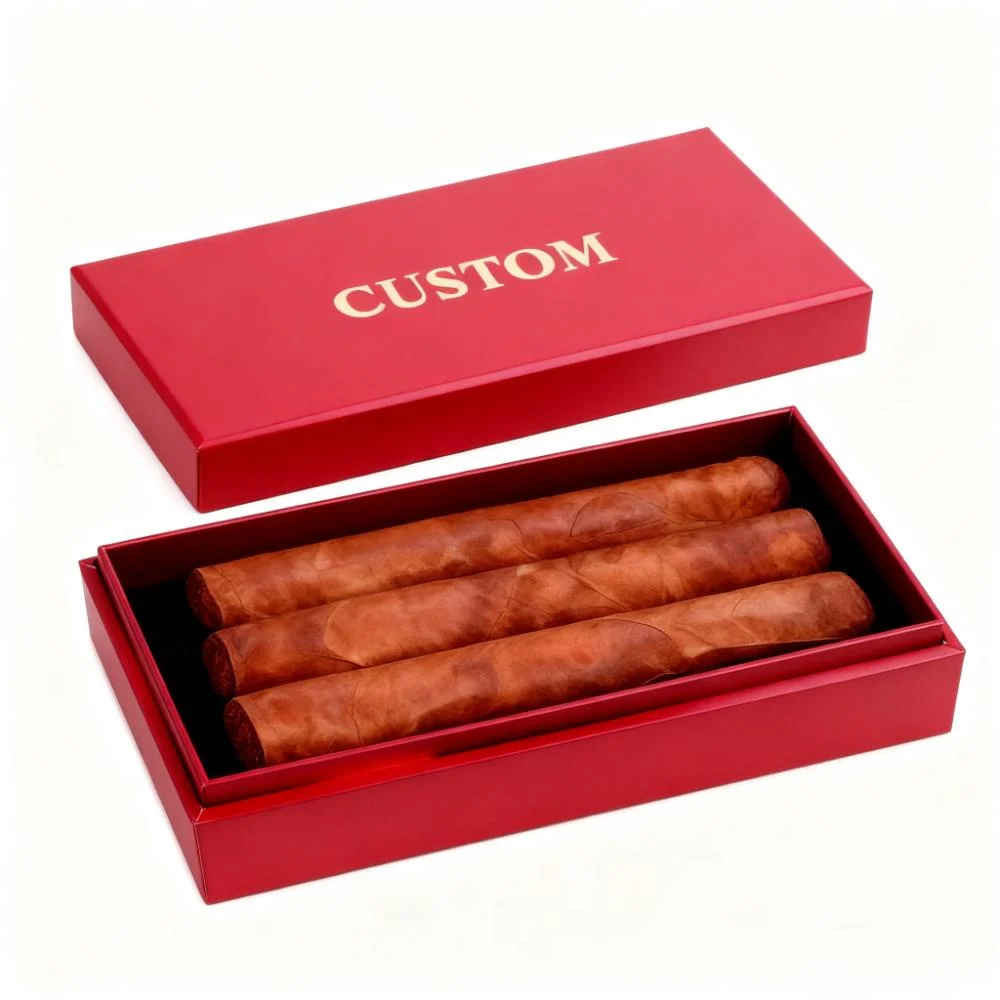 High-End Cigar Sample Boxes Custom Tobacco Packaging with Sponge Lining Magnetic Closure Rigid Cardboard Extra-Thick supplier