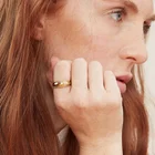 Gold Plated Ring Gemnel 2021 Fashion Women Jewelry Gold Plated Twisted 14k Gold Dome Ring