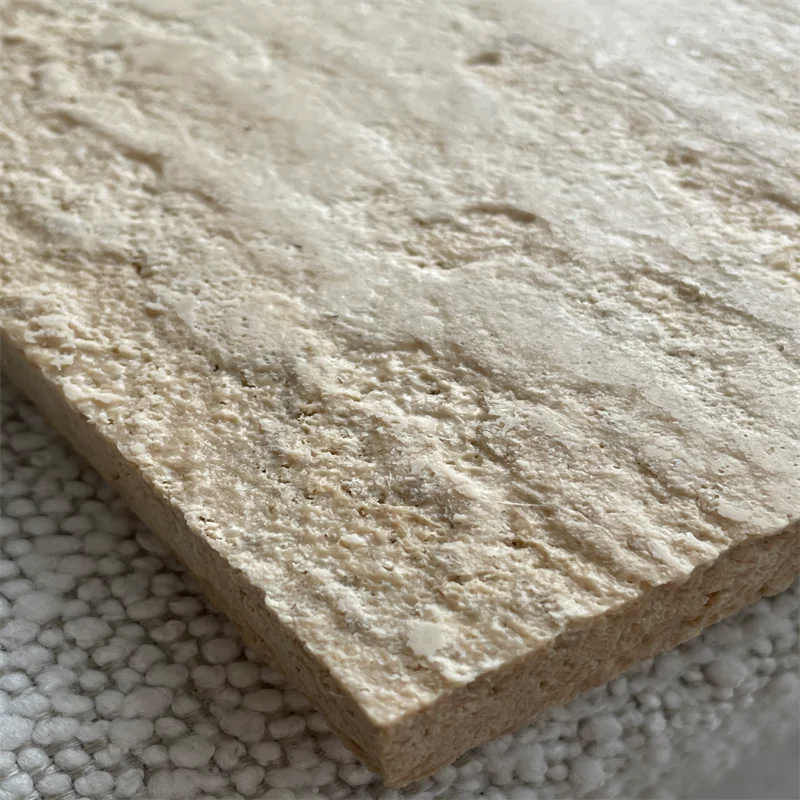 product high quality factory supply round white travertine marble slab table top-10