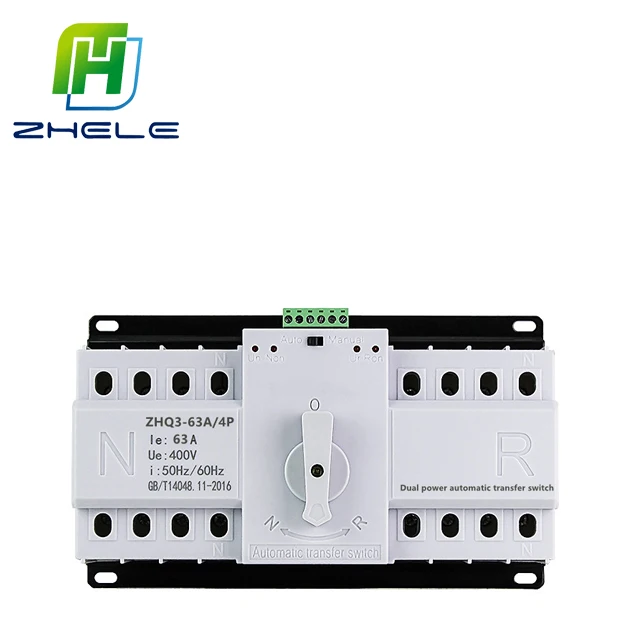 Mini 1PCS 63A 3P Dual power automatic transfer switch Free shipping 