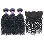 Hair Hair Frontal 9A Water Wave Human Hair Frontal And Bundles 3 Hair Bundles With 1 13*4 Frontal