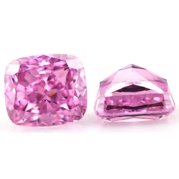 Best quality 8A grade long cushion cut cz rose pink gemstone cubic zirconia for necklace making