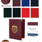 Folder Cover Folder Customized PU LINEN Embossed Graduation Certificate Folder Cover