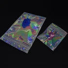 Zip Mylar Foil Bag Custom Logo Zip Lock Resealable Smell Proof Aluminum Foil Mylar Plastic Packaging Hologram Bags